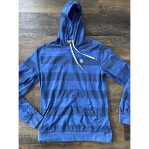 DC Shoes‎ Striped Pullover Hoodie Medium Blue Skateboarding Streetwear